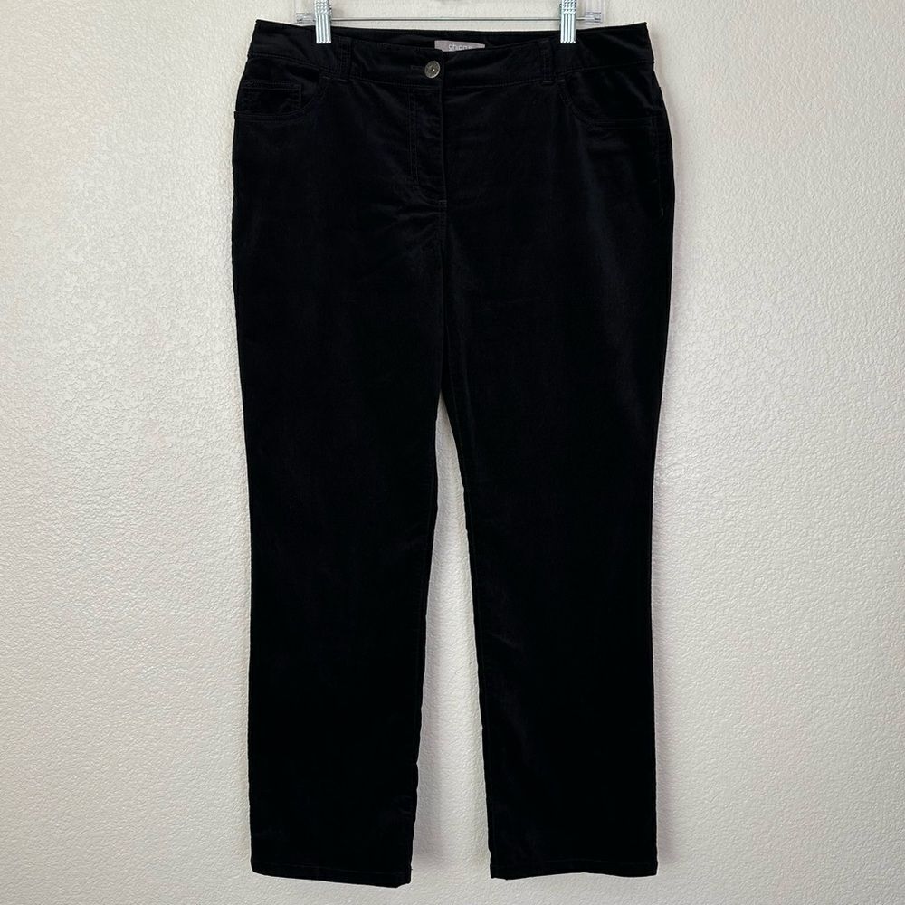 Chico's Velvet Black Fly-Front Jeggings, Size 12
